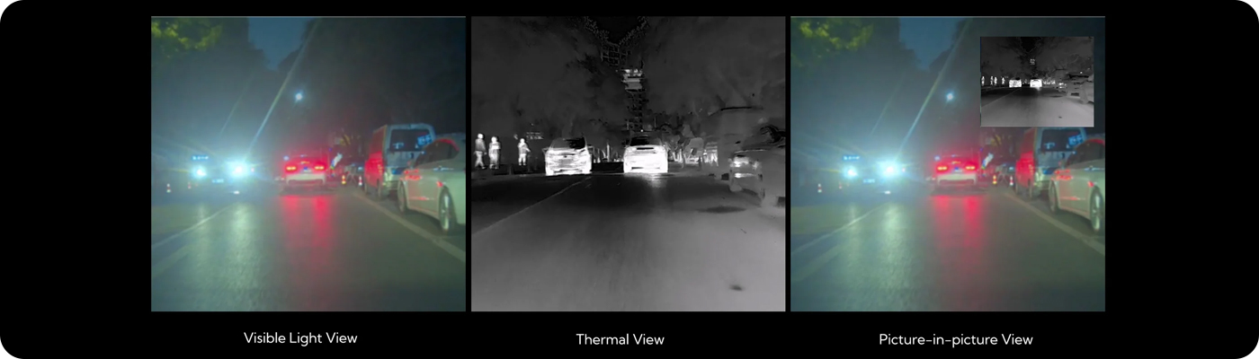 Kamera termowizyjna samochodowa z wyświetlaczem NS7 Nocpix Auto kamera-termowizyjna-do-samochodu-NS7-tryby-obrazu