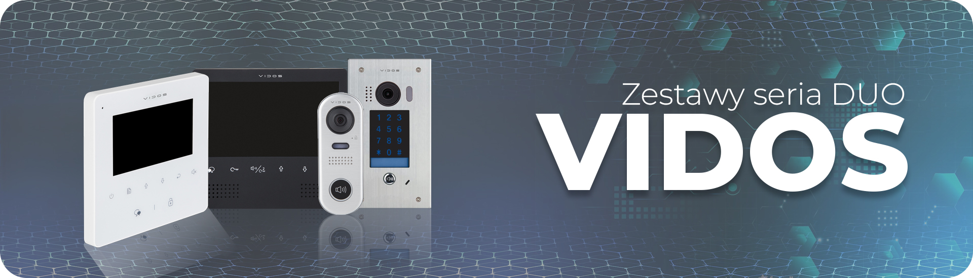 MONITOR VIDOS M1023W-2 ZESTAW BRAMOWA S1001 + DUO + STACJA M-SEP/HDR-60-24 ZASILACZ