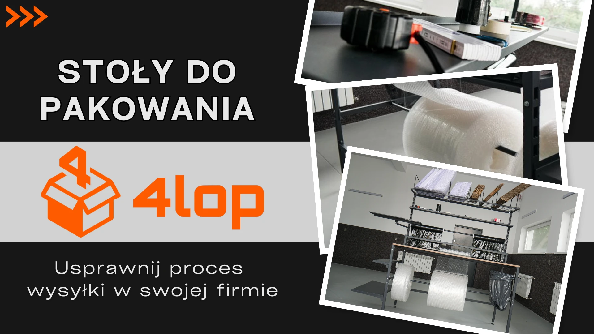 Stół do pakowania paczek 4lop - usprawnij proces wysyłki w swojej firmie.