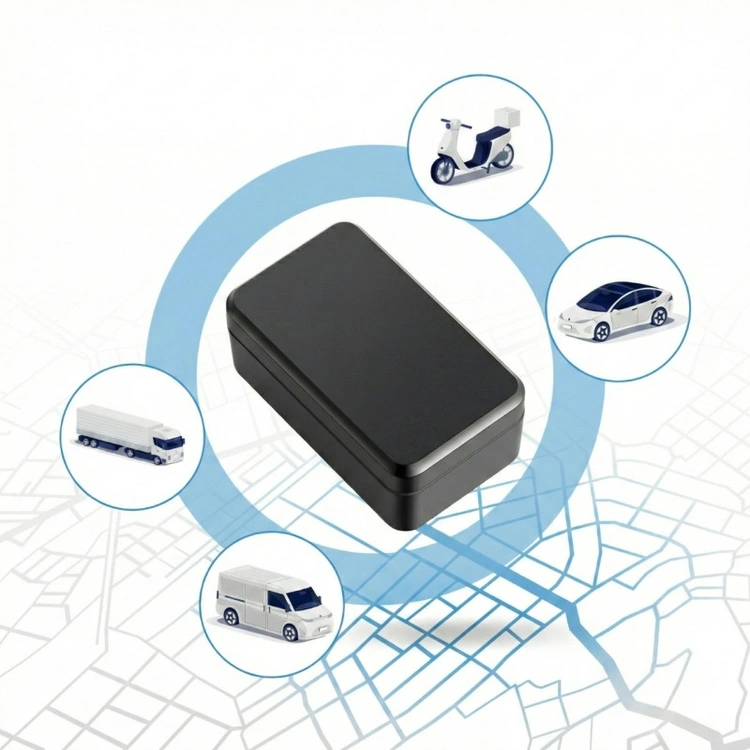 Lokalizator GPS G21 z widocznym slotem na kartę SIM i kablem micro USB do ładowania