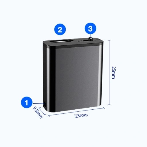 Mini Dyktafon Szpiegowski Mały 16GB Detekcja DSP Magnes Brelok Zawieszka Q8 (outlet)