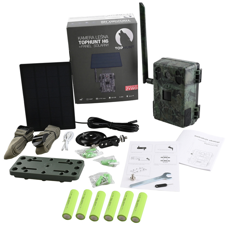 Zestaw fotopułapka z podglądem na żywo TopHunt 2.7K 4G LTE Green