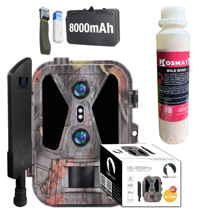 Zestaw Fotopułapka z podglądem na żywo HC-950Pro AKU + Preparat do wabienia dzików