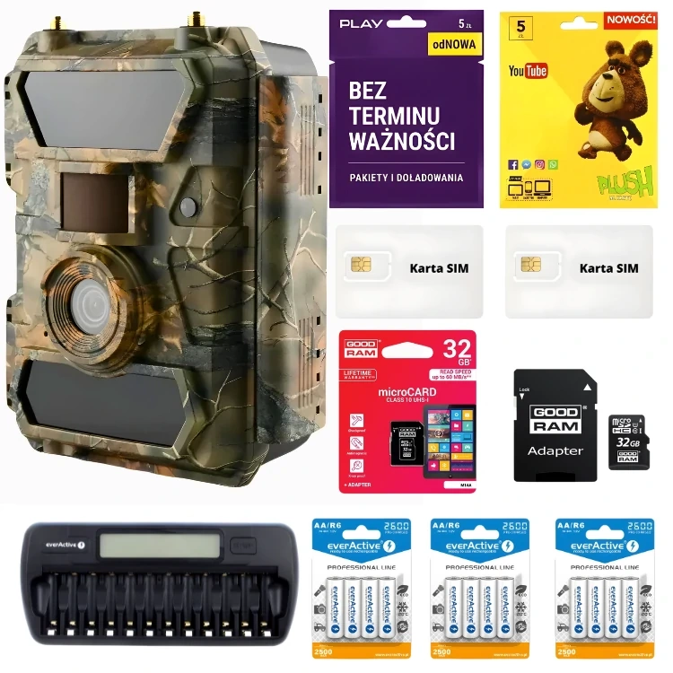 Kompletny zestaw profesjonalny z AES, GPS, bateriami i ładowarką