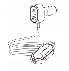 ROZDZIELACZ GNIAZDA ZAPALNICZKI ŁADOWARKA USB LED WOLTOMIERZ 98W PD30W QC