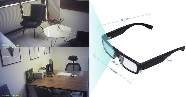 Okulary z ukrytą kamerą szpiegowskie G3000 FHD okulary na spotkanie