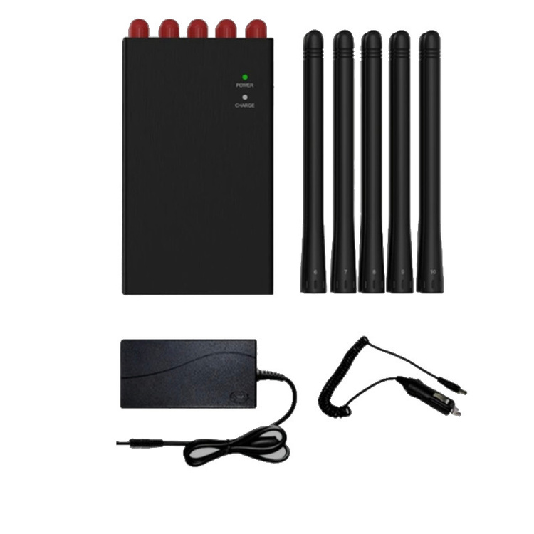 Profesjonalny zagłuszacz Jammer 2G 3G 4G 5G 5,8G WIFI VHF UHF GSM LTE 10 anten 12W