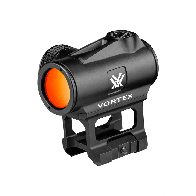 Kolimator Vortex Triumph 2 MOA na karabinku samopowtarzalnym, ujęcie z bliska