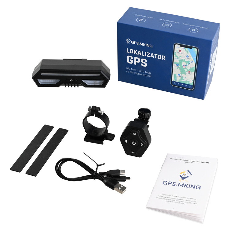 Lokalizator GPS BIKESCOO na Rower i Hulajnogę Lampka LED 85lm + Pilot 14 Dni Pracy