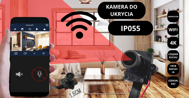 Kamera do ukrycia IP055-D1 Tuya 4G SIM Wi-Fi IR FHD
