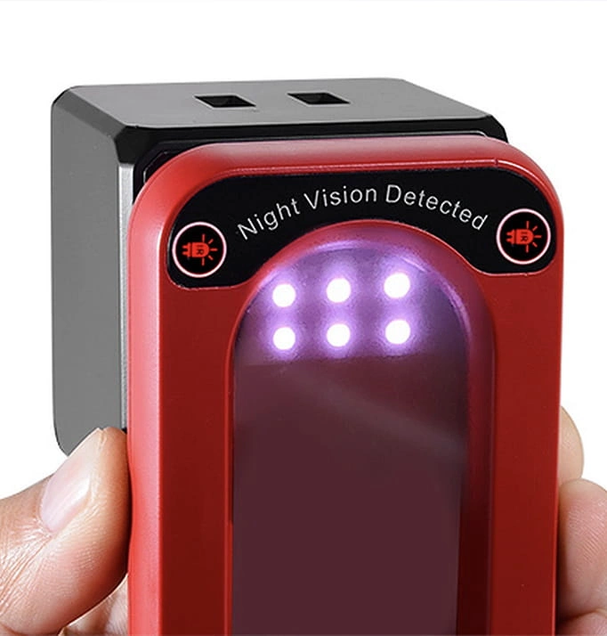 Wykrywacz podsłuchów DE09 – widok urządzenia z wizjerem laserowym i diodami LED