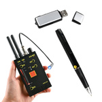 Zestaw wykrywacz HER0009 + dyktafon pendrive + kamera w długopisie
