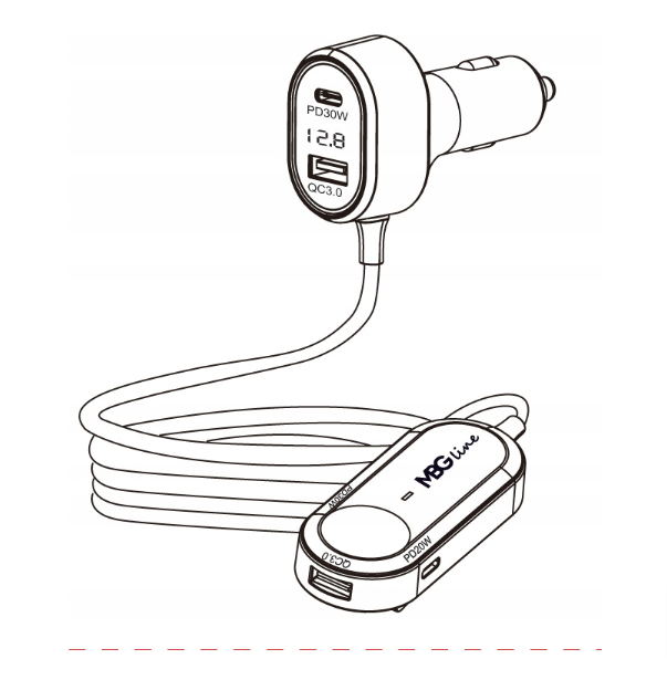 ROZDZIELACZ GNIAZDA ZAPALNICZKI ŁADOWARKA USB LED WOLTOMIERZ 98W PD30W QC