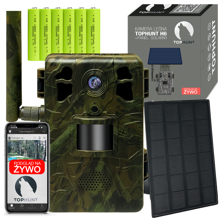 Zestaw fotopułapka z podglądem na żywo TopHunt 2.7K 4G LTE Dark Green