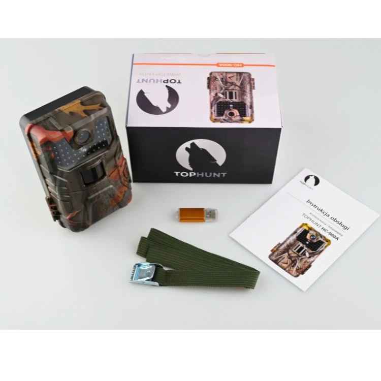 ZESTAW Fotopułapka KAMERA LEŚNA HC-900A 36Mpx 44 IR LED + Karta SD 32GB + 8x Baterie AA everActive