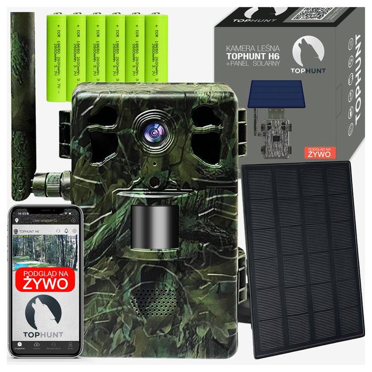 Kamera leśna fotopułapka z podglądem na żywo H6 TopHunt 2.7K 4G LTE Green