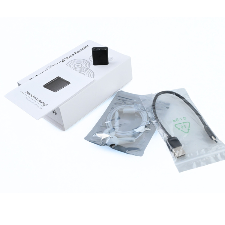 Mini Dyktafon Szpiegowski Mały 16GB Detekcja DSP Magnes Brelok Zawieszka Q8 (outlet)