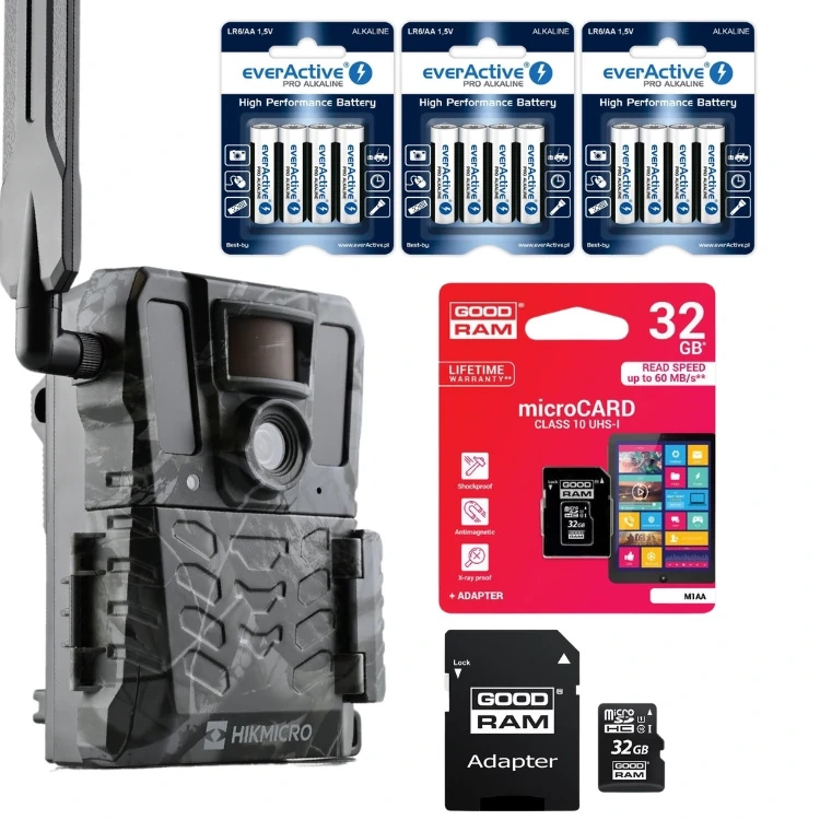 Zestaw Fotopułapka Hikmicro M15 LTE + 12x AA + Karta SD 