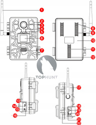 Zestaw fotopułapka z podglądem na żywo TopHunt 2.7K 4G LTE Green