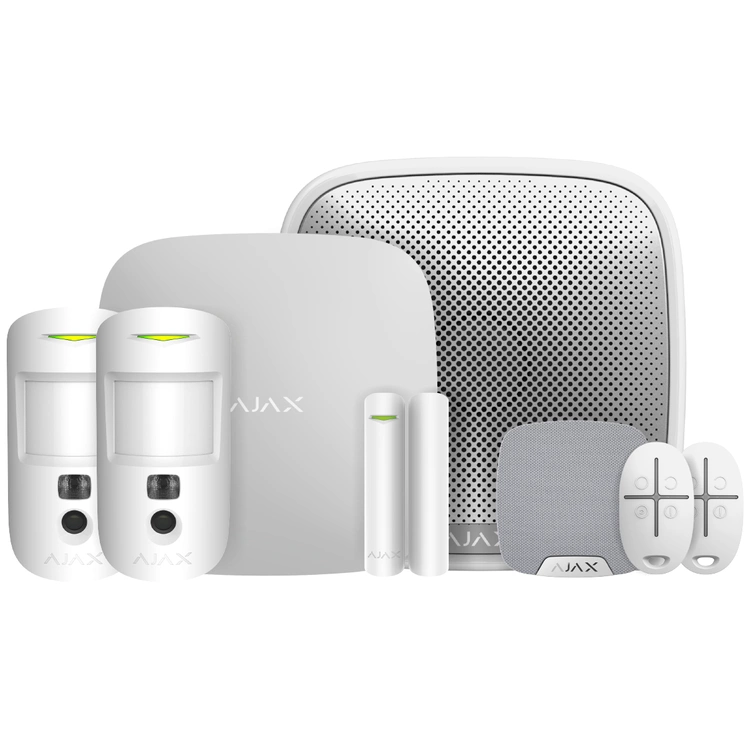 Bezprzewodowy zestaw alarmowy Rozbudowany StarterKit Plus Ajax Biały