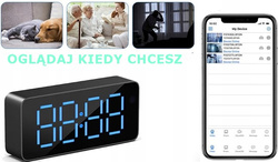 Mini kamera szpiegowska ukryta w zegar budzik WiFi podgląd na żywo