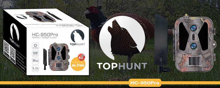 Kamera Leśna Fotopułapka 4K 4G LTE PODGLĄD na ŻYWO Aplikacja HC-950Pro AKU  + preparat do wabienia dzików