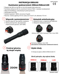 Iluminator Laserowy Podczerwieni X-Hog PRO 940nm/850nm/LED Bestseller, Bestseller