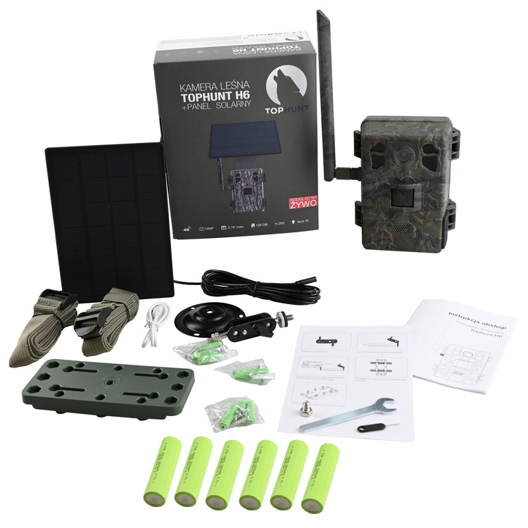 Zestaw fotopułapka z podglądem na żywo TopHunt 2.7K 4G LTE Dark Green