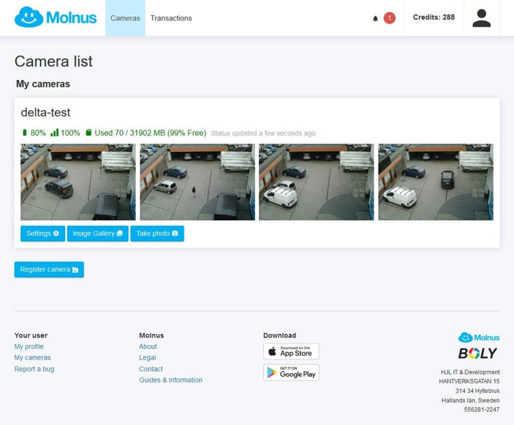 Aplikacja mobilna do obsługi fotopułapki HC-BG584 podgląd zdjęć