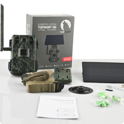 Zestaw Fotopułapka GSM Kamera Leśna TOPHUNT H6 Green Panel Solarny 6xAkumulator 18650 Karta SD 32 GB Karta SIM Orange + Preparat zapachowy wabik na dziki