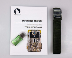 ZESTAW Fotopułapka KAMERA LEŚNA HC-900A 36Mpx 44 IR LED + Karta SD 32GB + 8x Baterie AA everActive