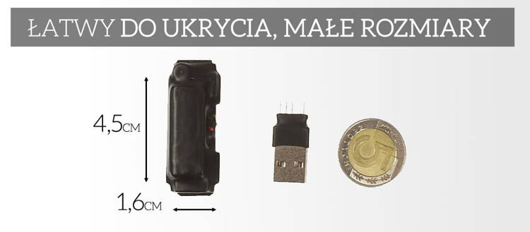 Dyktafon szpiegowski podsłuch dyskretny MKX mini 8GB 15h