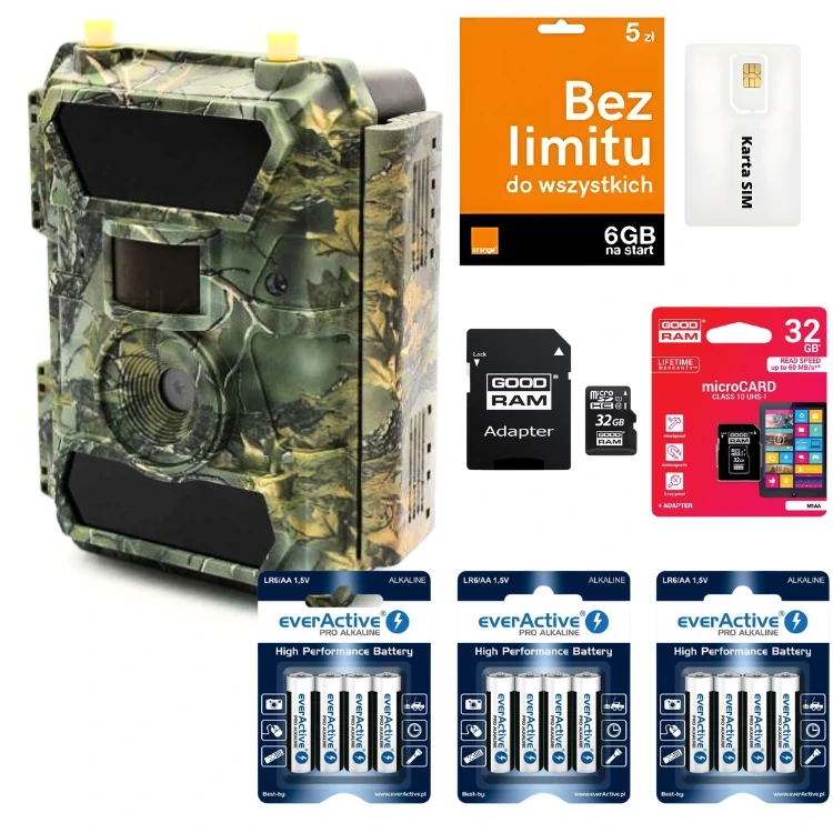 Kompletny zestaw profesjonalny - fotopułapka AES z akcesoriami