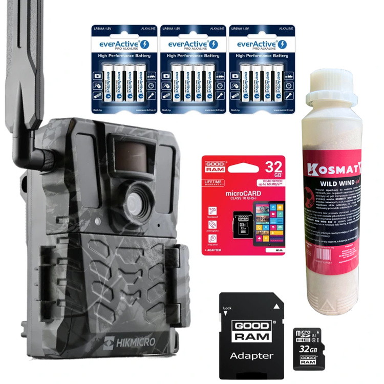 Zestaw fotopułapka kamera leśna Hikmicro M15 4G LTE 10Mpx GSM  + Preparat zapachowy wabik na dziki