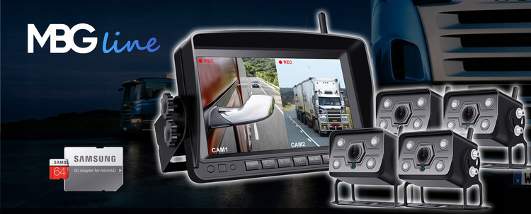 Profesjonalna Kamera cofania MBG line SNR-CX77+ 4x607T1 + 64GB