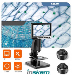Mikroskop cyfrowy LCD 12Mpix 2000x 7" Inskam 315