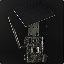 Zestaw  gsm Kamera Dla pszczelarza TOPHUNT H6 Dark Green Panel Solarny 6xAkumulator 18650 Karta SD 32 GB Karta SIM Orange