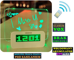 Wielofunkcyjny Elektroniczny Zegarek Biurkowy z Ukrytą Funkcją Nasłuchu + VOX