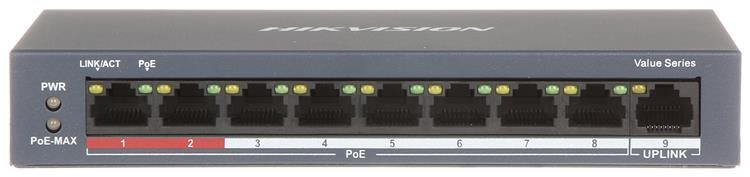 Switch Poe DS-3E0109P-E/M(B) 8-portowy Hikvision