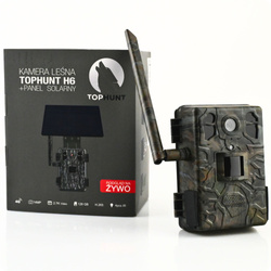 Zestaw  gsm Kamera Dla pszczelarza TOPHUNT H6 Dark Green Panel Solarny 6xAkumulator 18650 Karta SD 32 GB Karta SIM Orange