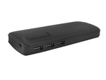 Power Bank 20000mAh LCD 3 x USB skóra czarny LXPB20C