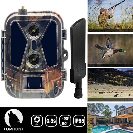 Kamera Leśna Fotopułapka 4K 4G LTE PODGLĄD na ŻYWO Aplikacja HC-950Pro AKU  + preparat do wabienia dzików