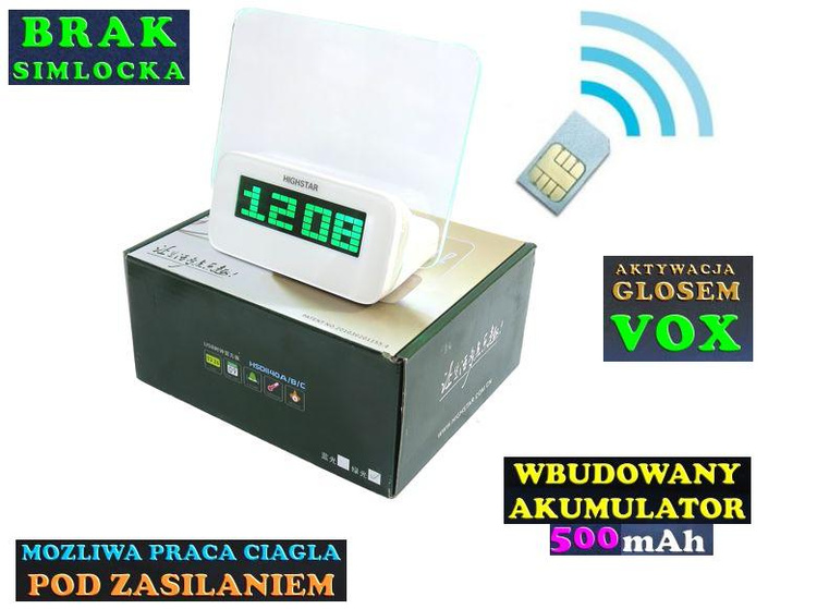 Wielofunkcyjny Elektroniczny Zegarek Biurkowy z Ukrytą Funkcją Nasłuchu + VOX