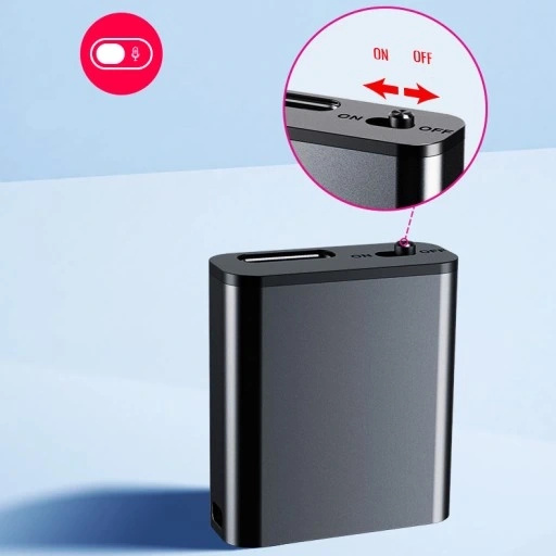Mini Dyktafon Szpiegowski Mały 16GB Detekcja DSP Magnes Brelok Zawieszka Q8 (outlet)