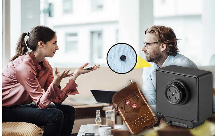 Zestaw na spotkanie mini kamera guzik S40 + dyktafon Q1 + karta pamięci 32GB