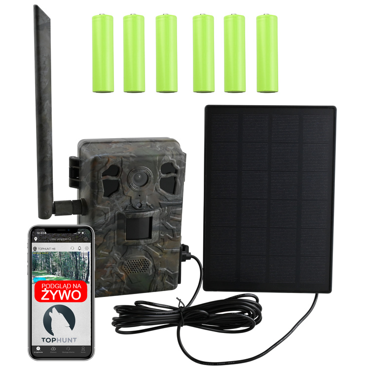 Kamera leśna fotopułapka z podglądem na żywo H6 TopHunt 2.7K 4G LTE Dark Green