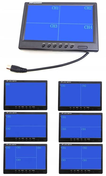 Zestaw Cofania Kamera + Monitor 4-kanałowy 9"+ Pilot