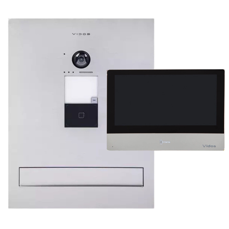 Zestaw Skrzynka na listy z wideodomofonem S2401-SKM + Monitor IP M2020 Vidos One + Switch POE PS42/60