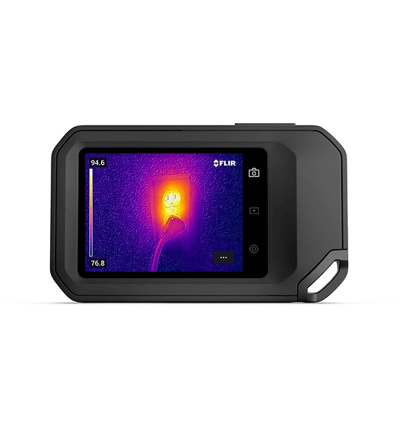 Kompaktowa kamera termowizyjna FLIR C3-X z ekranem dotykowym i obrazem termowizyjnym