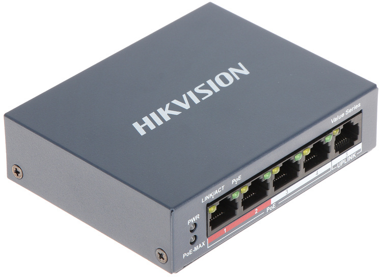 Switch Poe DS-3E0105P-E/M(B) 4-portowy Hikvision